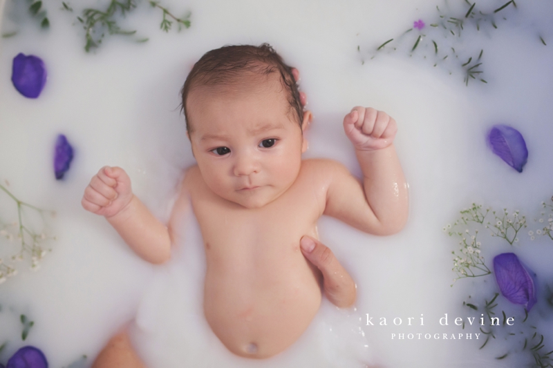 San Diego Family Photographer | Baby Bowie | Milk Bath