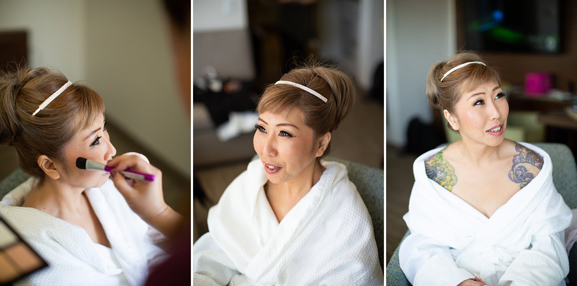 Coronado Island Marriott Resort & Spa Wedding getting ready. Hair and Makeup.