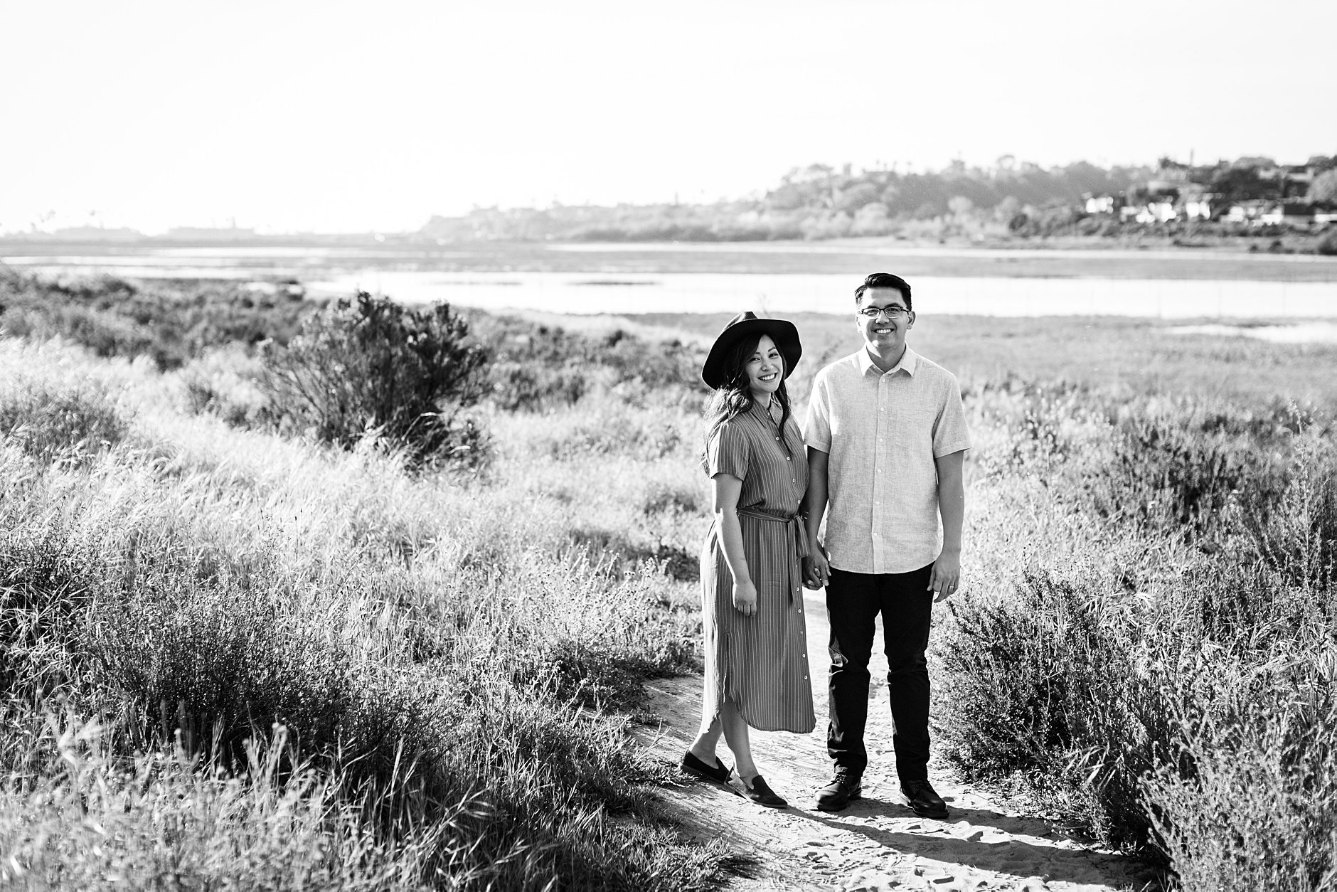 open field engagement session in Solana Beach 
