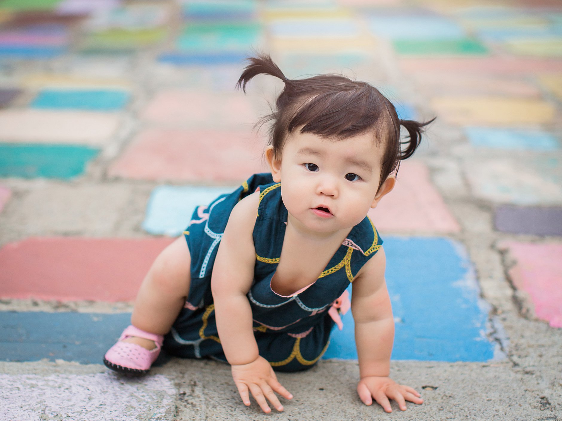 Baby Aila’s One Year Old Milestone Portrait | Spanish Village, Balboa Park | San Diego Family Photographer