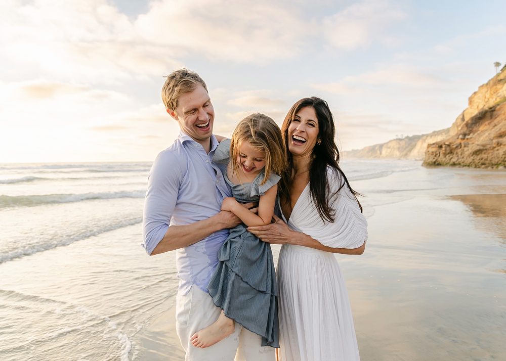 Extended family portrait session at Scripps Pier Beach La Jolla